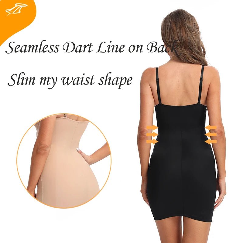 Slimming Full Length Shapewear Slip Dress for Women - dellidu.com - Burgundy - Slimming Full Length Shapewear Slip Dress for Women - S - Slimming Full Length Shapewear Slip Dress for Women - 14:200002984;5:100014064 - dellidu.com