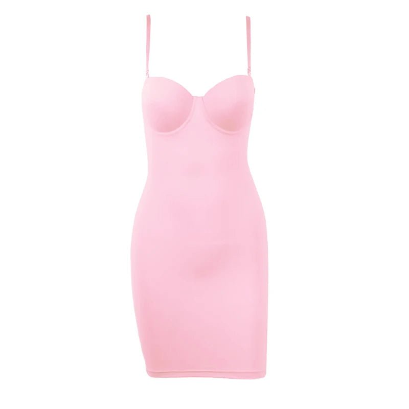 Slimming Full Length Shapewear Slip Dress for Women - dellidu.com - Pink - Slimming Full Length Shapewear Slip Dress for Women - XL - Slimming Full Length Shapewear Slip Dress for Women - 14:1052;5:100014065 - dellidu.com