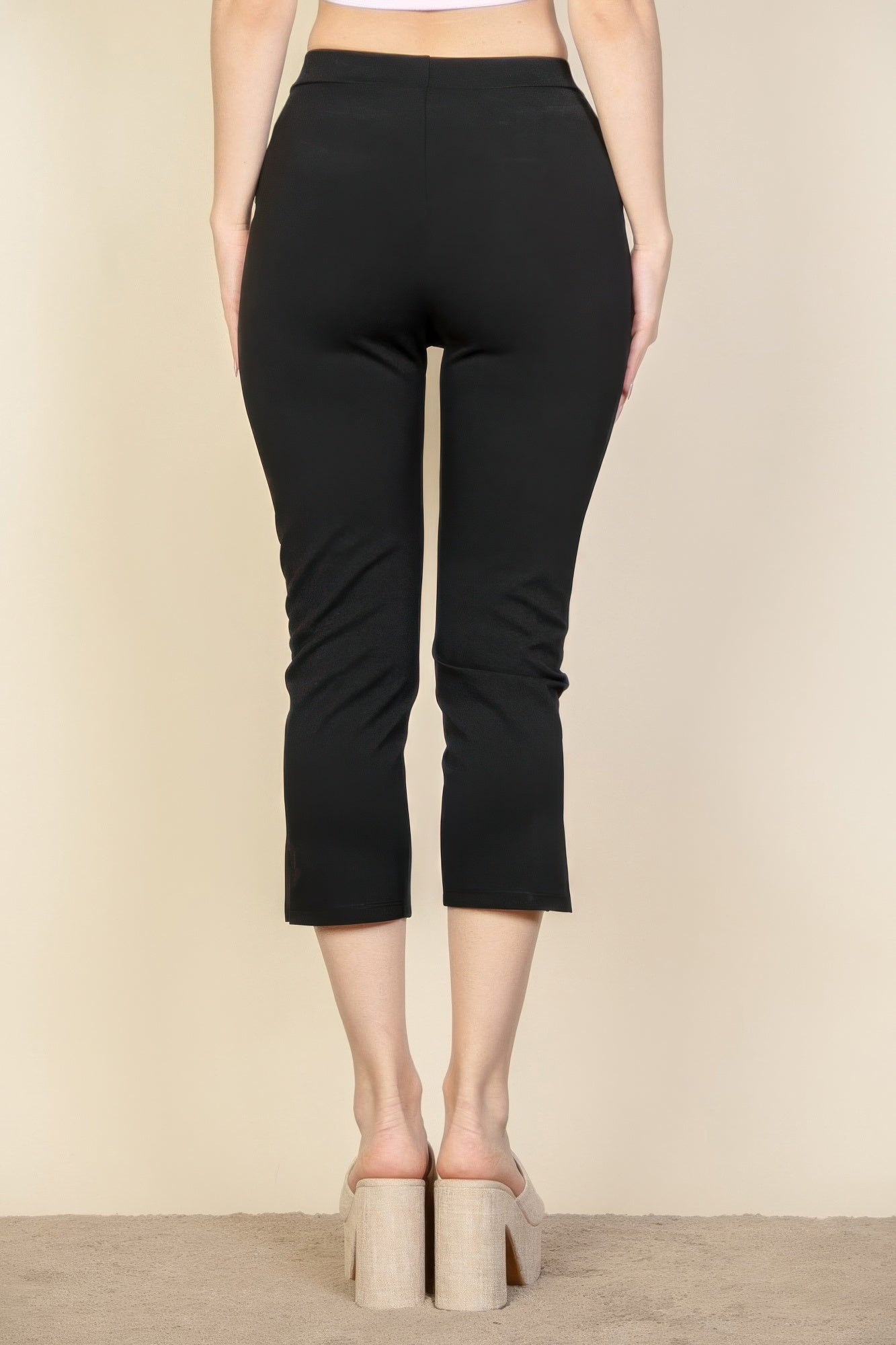 Slit Hem Cropped Pants - dellidu.com - Black - product image - S - product image - wh2000647.S.Black - dellidu.com