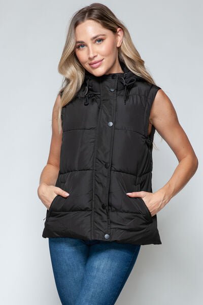 Snobbish Hooded Vest with Snap and Zip Closure - dellidu.com - 100100300081766 - Midnight/Black - cafc1ed6 - d557 - 4313 - a15c - f259dc057590 - Min - S - cafc1ed6 - d557 - 4313 - a15c - f259dc057590 - Min - 100100300081766 - Trendsi