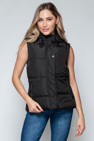 Snobbish Hooded Vest with Snap and Zip Closure - dellidu.com - 100100300081766 - Midnight/Black - a55d2b74 - 9d59 - 4082 - 8f28 - 123f328114fd - Min - S - a55d2b74 - 9d59 - 4082 - 8f28 - 123f328114fd - Min - 100100300081766 - Trendsi