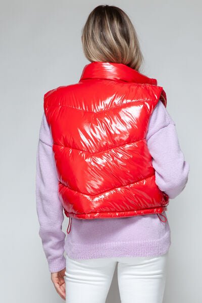 Snobbish Shiny Quilted Zip - Up Turtleneck Vest - dellidu.com - 100100066213678 - Red - 48a3cf45 - 0735 - 410a - 9f67 - 1f7faac6ec16 - Min - L - 48a3cf45 - 0735 - 410a - 9f67 - 1f7faac6ec16 - Min - 100100066213678 - Trendsi