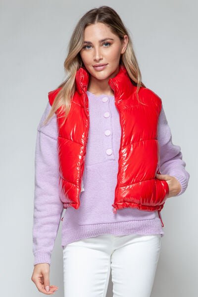 Snobbish Shiny Quilted Zip - Up Turtleneck Vest - dellidu.com - 100100066213678 - Red - 8409ead2 - 9538 - 4b92 - 9d8b - 21a3debdd274 - Min - L - 8409ead2 - 9538 - 4b92 - 9d8b - 21a3debdd274 - Min - 100100066213678 - Trendsi