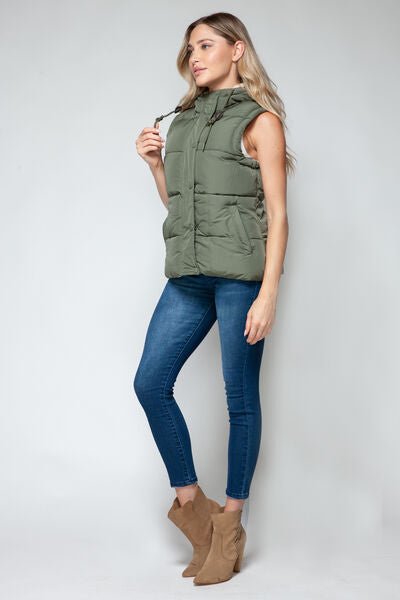 Snobbish Snap and Zip Closure Hooded Vest - dellidu.com - 100100621271796 - Light Olive/Sand - f3f095a8 - c539 - 47a1 - b715 - d3da33cbd8b0 - Min - S - f3f095a8 - c539 - 47a1 - b715 - d3da33cbd8b0 - Min - 100100621271796 - Trendsi