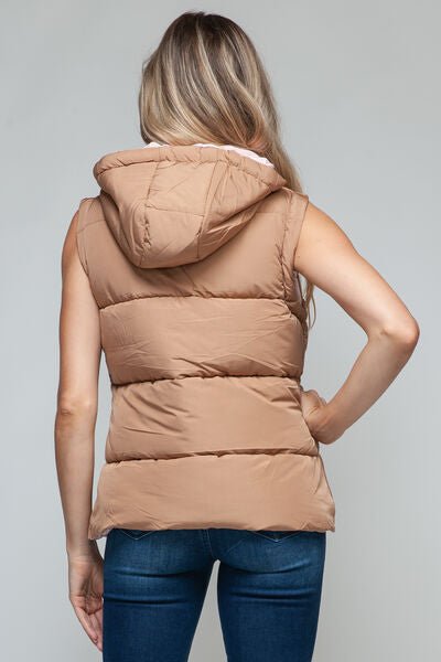 Snobbish Snap and Zip Closure Hooded Vest - dellidu.com - 100100843381204 - Camel - 0a3f21fd - 3734 - 4946 - 8e86 - 6e914f033853 - Min - S - 0a3f21fd - 3734 - 4946 - 8e86 - 6e914f033853 - Min - 100100843381204 - Trendsi