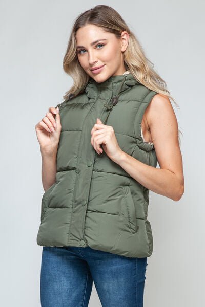 Snobbish Snap and Zip Closure Hooded Vest - dellidu.com - 100100621271796 - Light Olive/Sand - 93f84ad5 - da77 - 4257 - b36d - 824880bcbcc0 - Min - S - 93f84ad5 - da77 - 4257 - b36d - 824880bcbcc0 - Min - 100100621271796 - Trendsi