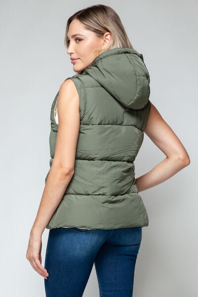 Snobbish Snap and Zip Closure Hooded Vest - dellidu.com - 100100621271796 - Light Olive/Sand - 4bcb457b - 6009 - 4736 - b8b1 - 92c2421433e0 - Min - S - 4bcb457b - 6009 - 4736 - b8b1 - 92c2421433e0 - Min - 100100621271796 - Trendsi