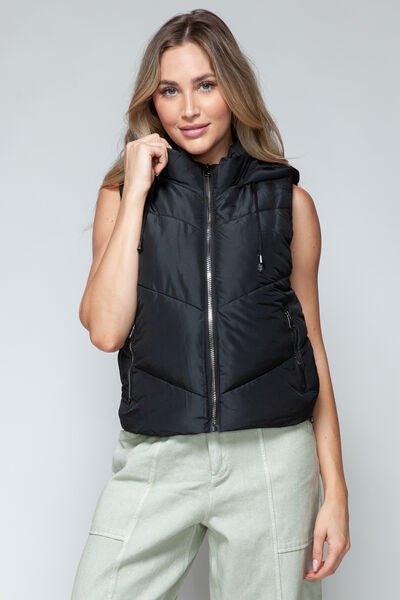 Snobbish Zip Up Quilted Hooded Vest - dellidu.com - 100100738881111 - Black - 22ab8661 - 6398 - 48a1 - 8ffa - 421ad11a9dc4 - Min - S - 22ab8661 - 6398 - 48a1 - 8ffa - 421ad11a9dc4 - Min - 100100738881111 - Trendsi