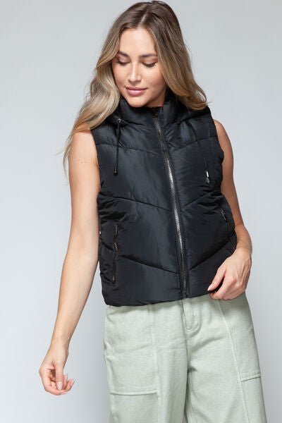 Snobbish Zip Up Quilted Hooded Vest - dellidu.com - 100100738881111 - Black - 3d19d61f - 20bb - 41f3 - 891a - 9cb65840a142 - Min - S - 3d19d61f - 20bb - 41f3 - 891a - 9cb65840a142 - Min - 100100738881111 - Trendsi