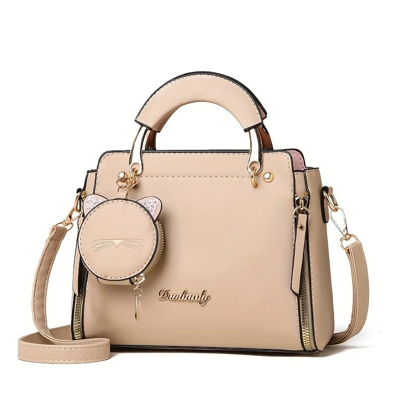 Stylish Women's Cat Purse Satchel Shoulder Bag - dellidu.com - Khaki - Stylish Women's Cat Purse Satchel Shoulder Bag - Stylish Women's Cat Purse Satchel Shoulder Bag - 14:200001438 - dellidu.com