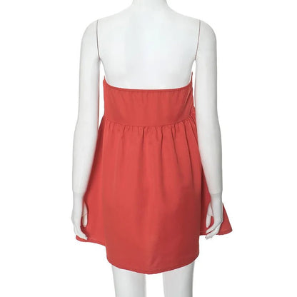 TARUXY Elegant Strapless Beach Dress for Women - dellidu.com - Pink - TARUXY Elegant Strapless Beach Dress for Women - M - TARUXY Elegant Strapless Beach Dress for Women - 14:1052;5:361386 - dellidu.com