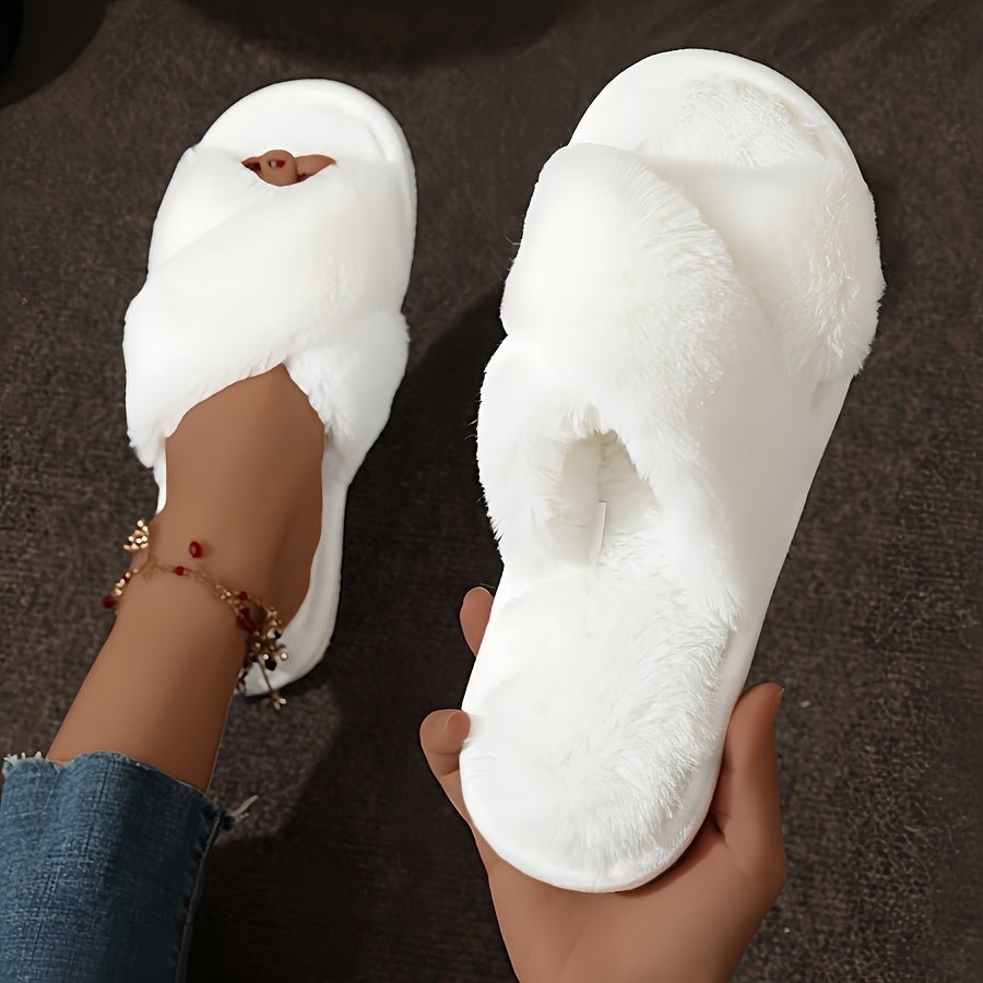 Ultra - Comfortable Leopard Print Plush Slippers - dellidu.com - White - Ultra - Comfortable Leopard Print Plush Slippers - US 5.5 - 6 - Ultra - Comfortable Leopard Print Plush Slippers - 18011;2001 - dellidu.com