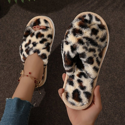 Ultra - Comfortable Leopard Print Plush Slippers - dellidu.com - Leopard Print - Ultra - Comfortable Leopard Print Plush Slippers - US 5.5 - 6 - Ultra - Comfortable Leopard Print Plush Slippers - 18011;24444 - dellidu.com