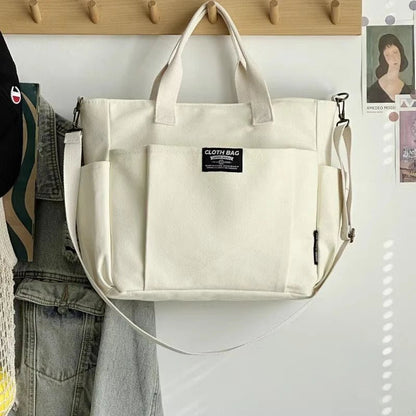 Urban Minimalist Canvas Tote Bag for Women - dellidu.com - Off white - Urban Minimalist Canvas Tote Bag for Women - Urban Minimalist Canvas Tote Bag for Women - 14:173#Off white - dellidu.com