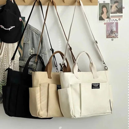 Urban Minimalist Canvas Tote Bag for Women - dellidu.com - Black - Urban Minimalist Canvas Tote Bag for Women - Urban Minimalist Canvas Tote Bag for Women - 14:771#Black - dellidu.com