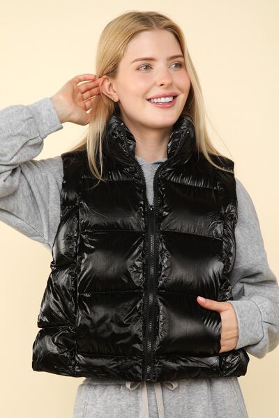 VERY J Shiny Metallic Zip Up Puffer Vest - dellidu.com - 100100811743995 - Black - 64d4d6d4 - eb0e - 49a2 - 93c0 - 96adef9439d8 - Min - L - 64d4d6d4 - eb0e - 49a2 - 93c0 - 96adef9439d8 - Min - 100100811743995 - Trendsi