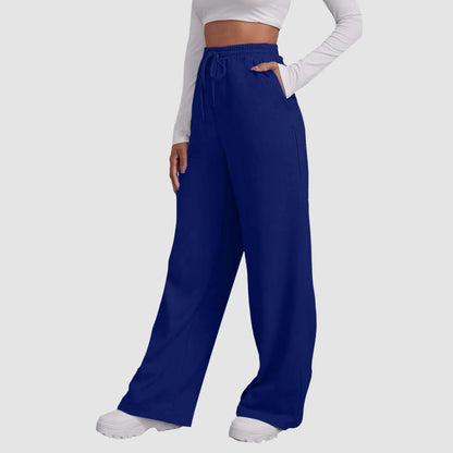 Wide Leg Casual Pants for Women - High Waist Drawstring Trousers - dellidu.com - Navy - c - Wide Leg Casual Pants for Women - High Waist Drawstring Trousers - XL - Wide Leg Casual Pants for Women - High Waist Drawstring Trousers - 14:200661023#Navy - c;5:100014065 - dellidu.com