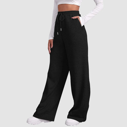 Wide Leg Casual Pants for Women - High Waist Drawstring Trousers - dellidu.com - Black - a - Wide Leg Casual Pants for Women - High Waist Drawstring Trousers - M - Wide Leg Casual Pants for Women - High Waist Drawstring Trousers - 14:203008817#Black - a;5:361386 - dellidu.com