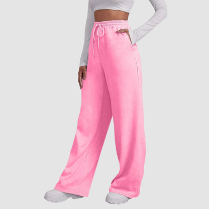 Wide Leg Casual Pants for Women - High Waist Drawstring Trousers - dellidu.com - Pink - c - Wide Leg Casual Pants for Women - High Waist Drawstring Trousers - XL - Wide Leg Casual Pants for Women - High Waist Drawstring Trousers - 14:13978534#Pink - c;5:100014065 - dellidu.com