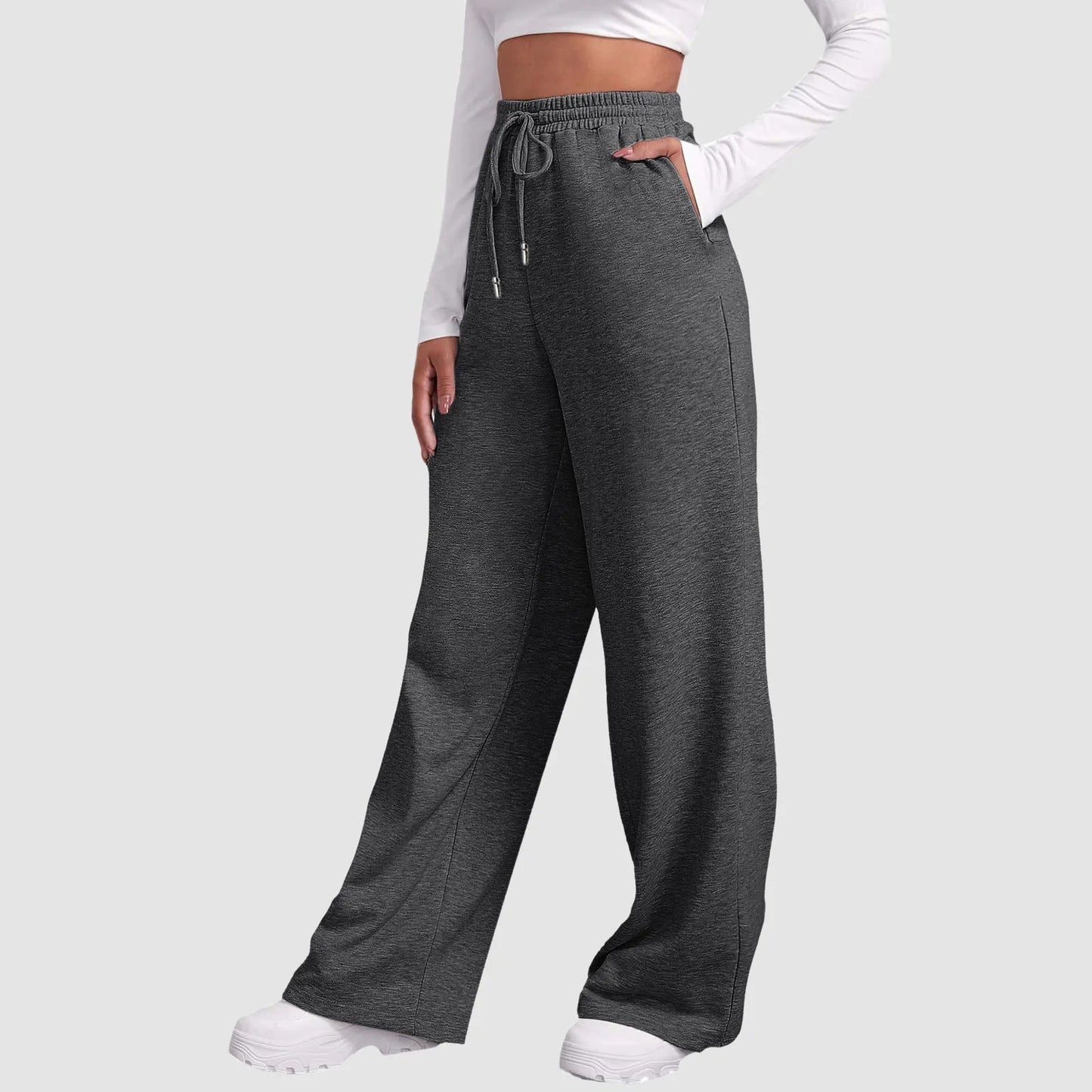 Wide Leg Casual Pants for Women - High Waist Drawstring Trousers - dellidu.com - Green - c - Wide Leg Casual Pants for Women - High Waist Drawstring Trousers - XXL - Wide Leg Casual Pants for Women - High Waist Drawstring Trousers - 14:203196829#Green - c;5:4182 - dellidu.com