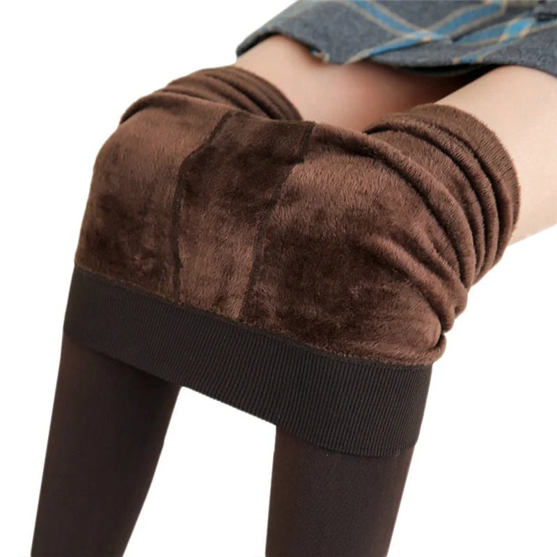 Winter Velvet Leggings for Women - High Waist Stretchy Pants - dellidu.com - Brown - Winter Velvet Leggings for Women - High Waist Stretchy Pants - L - Winter Velvet Leggings for Women - High Waist Stretchy Pants - 14:365458#Brown;5:361385 - dellidu.com