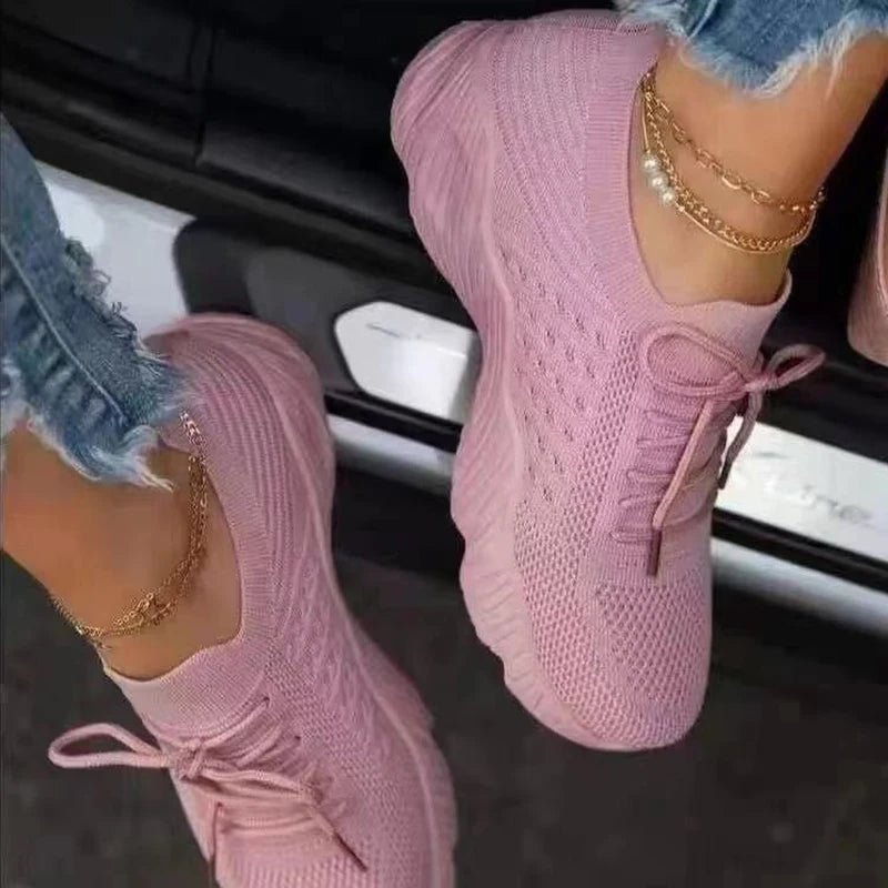 Women's Breathable Lace - Up Sneakers - dellidu.com - Pink - Women's Breathable Lace - Up Sneakers - 38 - Women's Breathable Lace - Up Sneakers - 14:1052;200000124:200000898 - dellidu.com