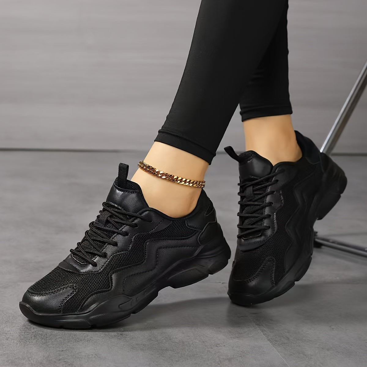 Women's Breathable Mesh Casual Sneakers - Lightweight Athletic Shoes - dellidu.com - Black - Women's Breathable Mesh Casual Sneakers - Lightweight Athletic Shoes - EU 34.5 - Women's Breathable Mesh Casual Sneakers - Lightweight Athletic Shoes - 15132;3002 - dellidu.com