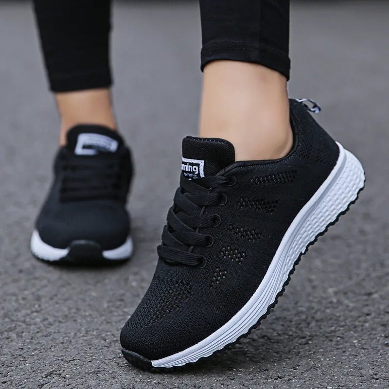 Women’s Breathable Mesh Casual Sneakers - White Flat Shoes - dellidu.com - A08Black - Women’s Breathable Mesh Casual Sneakers - White Flat Shoes - 41 - Women’s Breathable Mesh Casual Sneakers - White Flat Shoes - 14:771#A08Black;200000124:100010483 - dellidu.com