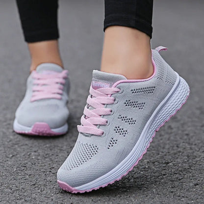 Women’s Breathable Mesh Casual Sneakers - White Flat Shoes - dellidu.com - A08Pink - Women’s Breathable Mesh Casual Sneakers - White Flat Shoes - 37 - Women’s Breathable Mesh Casual Sneakers - White Flat Shoes - 14:1052#A08Pink;200000124:100010482 - dellidu.com