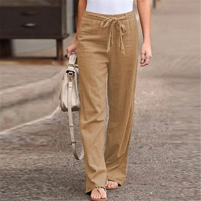 Women’s Cotton Linen Casual Drawstring Ankle - Length Pants - dellidu.com - Green - Women’s Cotton Linen Casual Drawstring Ankle - Length Pants - XXXL - Women’s Cotton Linen Casual Drawstring Ankle - Length Pants - 14:1254#Green;5:4183 - dellidu.com