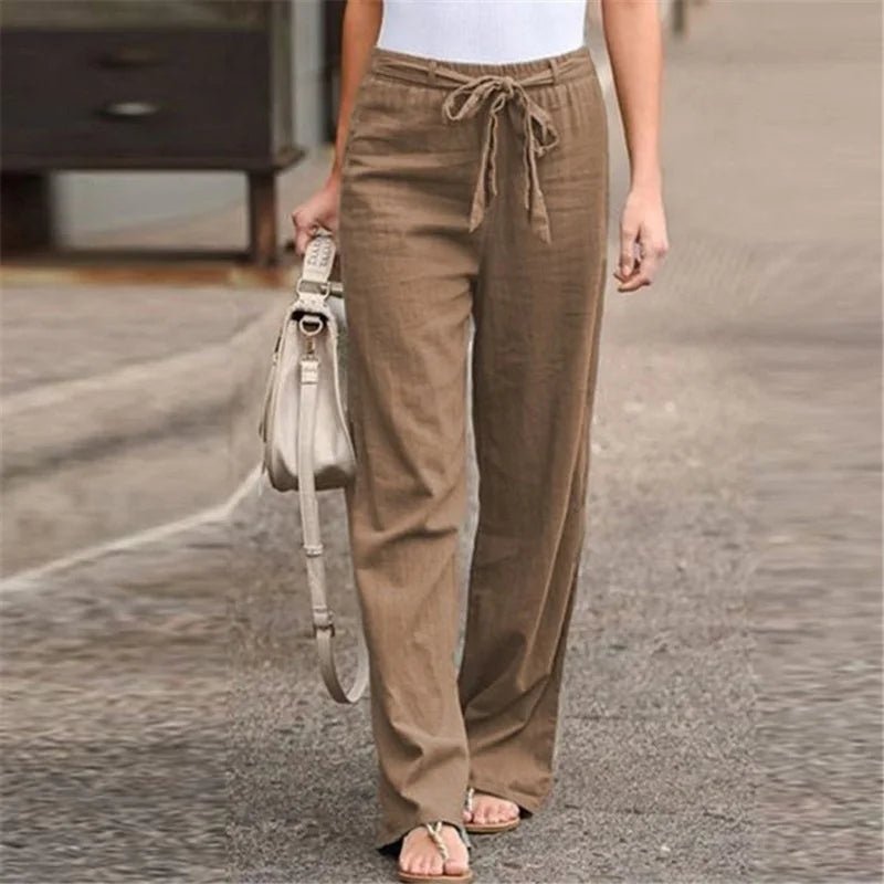 Women’s Cotton Linen Casual Drawstring Ankle - Length Pants - dellidu.com - Green - Women’s Cotton Linen Casual Drawstring Ankle - Length Pants - XXXL - Women’s Cotton Linen Casual Drawstring Ankle - Length Pants - 14:1254#Green;5:4183 - dellidu.com