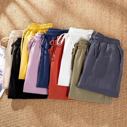 Women’s Cotton Linen Harem Pants - Elastic Waist Candy Colors - dellidu.com - Pink - Women’s Cotton Linen Harem Pants - Elastic Waist Candy Colors - XL(57 - 63kg) - Women’s Cotton Linen Harem Pants - Elastic Waist Candy Colors - 14:365458#Pink;5:100014065#XL(57 - 63kg) - dellidu.com