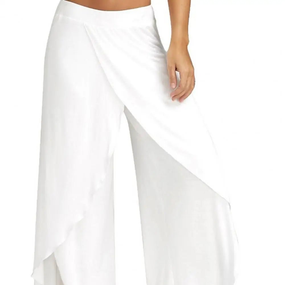 Women's Elastic Waist Mid - Rise Wide Leg Yoga Pants - dellidu.com - White - Women's Elastic Waist Mid - Rise Wide Leg Yoga Pants - 2XL - Women's Elastic Waist Mid - Rise Wide Leg Yoga Pants - 14:29#White;5:664#2XL - dellidu.com