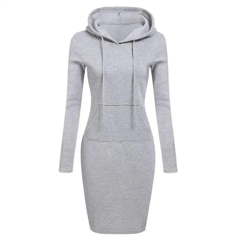 Women’s Hooded Autumn Dress with Pockets - dellidu.com - Blue - Women’s Hooded Autumn Dress with Pockets - XL - Women’s Hooded Autumn Dress with Pockets - 14:193#Blue;5:100014065 - dellidu.com