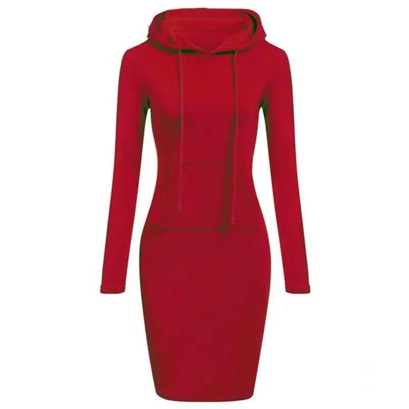 Women’s Hooded Autumn Dress with Pockets - dellidu.com - Blue - Women’s Hooded Autumn Dress with Pockets - XL - Women’s Hooded Autumn Dress with Pockets - 14:193#Blue;5:100014065 - dellidu.com