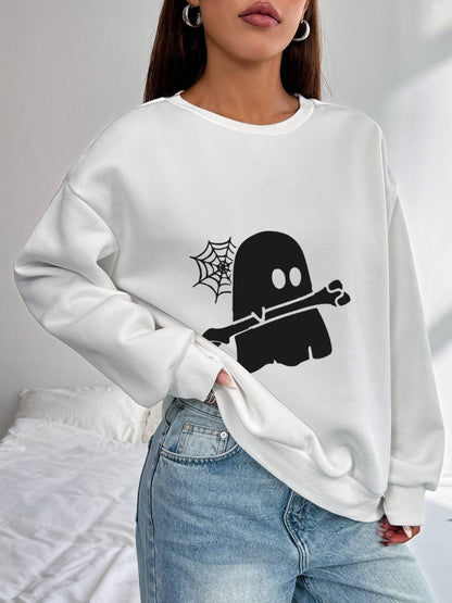 Women's Long - Sleeved Crew Neck Sweatshirt - dellidu.com - 5 - White - Women's Long - Sleeved Crew Neck Sweatshirt - XS - Women's Long - Sleeved Crew Neck Sweatshirt - CJQB227026201AZ - null