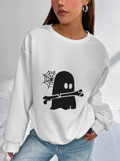 Women's Long - Sleeved Crew Neck Sweatshirt - dellidu.com - 5 - White - Women's Long - Sleeved Crew Neck Sweatshirt - XS - Women's Long - Sleeved Crew Neck Sweatshirt - CJQB227026201AZ - null