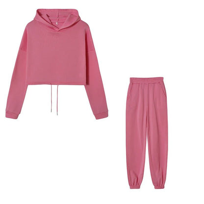 Women's Long - Sleeved Sports Casual Two - Piece Set - dellidu.com - Pink - Women's Long - Sleeved Sports Casual Two - Piece Set - XL - Women's Long - Sleeved Sports Casual Two - Piece Set - 14:1052;5:100014065 - dellidu.com