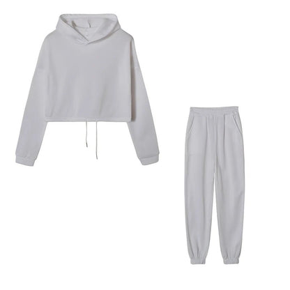 Women's Long - Sleeved Sports Casual Two - Piece Set - dellidu.com - WHITE - Women's Long - Sleeved Sports Casual Two - Piece Set - S - Women's Long - Sleeved Sports Casual Two - Piece Set - 14:29;5:100014064 - dellidu.com