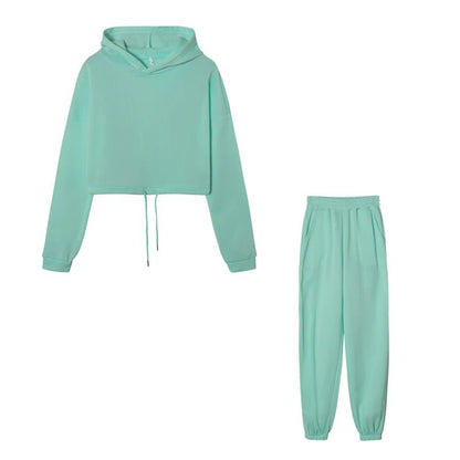 Women's Long - Sleeved Sports Casual Two - Piece Set - dellidu.com - green - Women's Long - Sleeved Sports Casual Two - Piece Set - S - Women's Long - Sleeved Sports Casual Two - Piece Set - 14:175;5:100014064 - dellidu.com