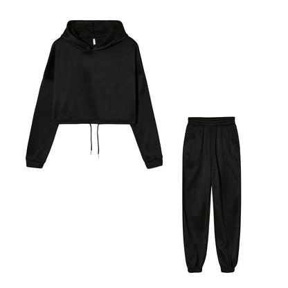 Women's Long - Sleeved Sports Casual Two - Piece Set - dellidu.com - black - Women's Long - Sleeved Sports Casual Two - Piece Set - S - Women's Long - Sleeved Sports Casual Two - Piece Set - 14:193;5:100014064 - dellidu.com