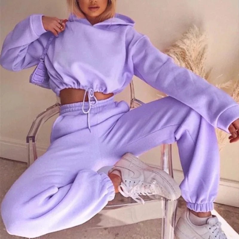 Women's Long - Sleeved Sports Casual Two - Piece Set - dellidu.com - Pink - Women's Long - Sleeved Sports Casual Two - Piece Set - XL - Women's Long - Sleeved Sports Casual Two - Piece Set - 14:1052;5:100014065 - dellidu.com