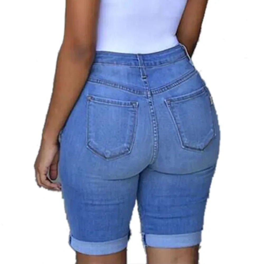 Women's Ripped Denim Shorts - Casual Summer Style - dellidu.com - C - Women's Ripped Denim Shorts - Casual Summer Style - M - Women's Ripped Denim Shorts - Casual Summer Style - 14:173#C;5:361386 - dellidu.com