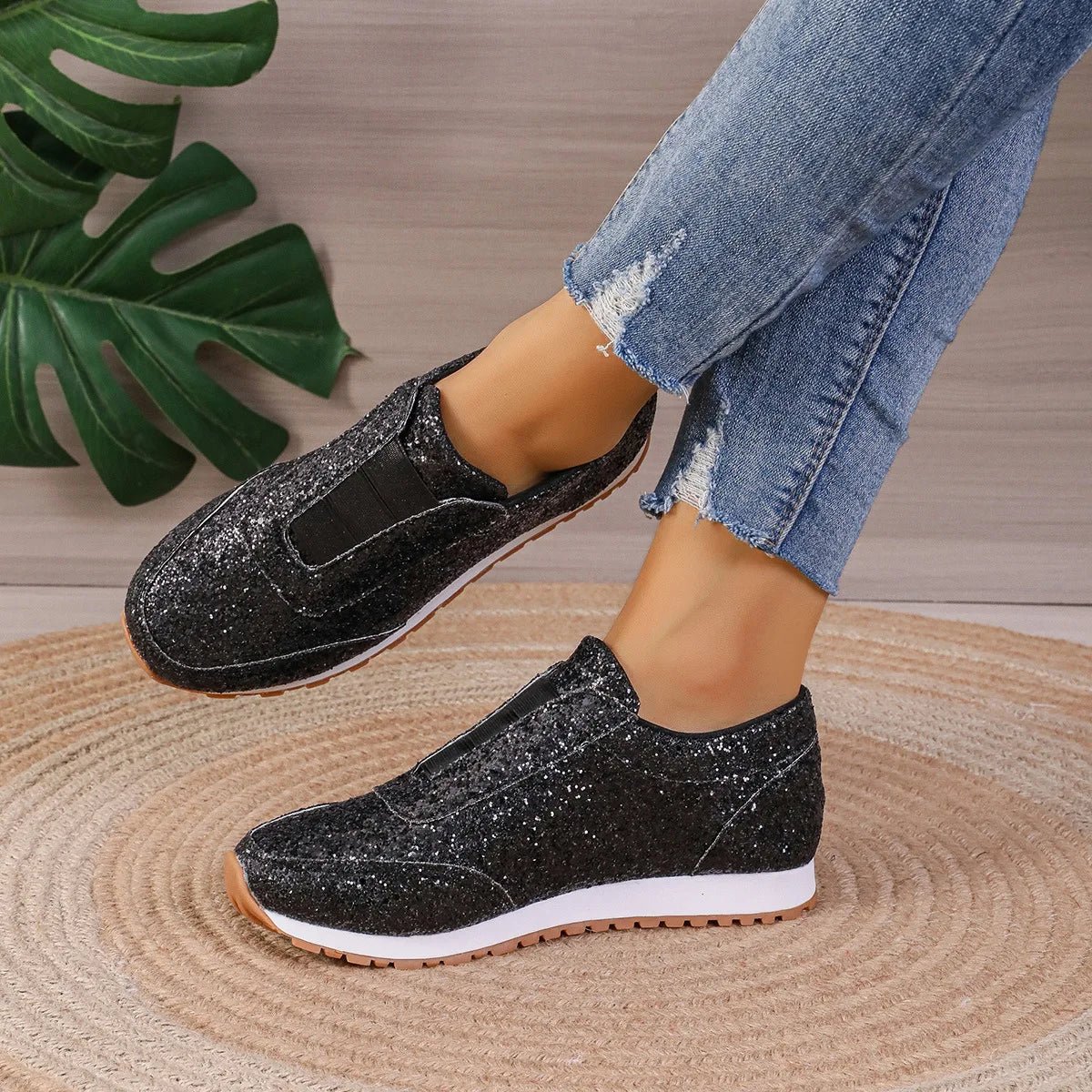 Women’s Sequin Canvas Sneakers - Casual Spring/Autumn Shoes - dellidu.com - black - Women’s Sequin Canvas Sneakers - Casual Spring/Autumn Shoes - 36 - Women’s Sequin Canvas Sneakers - Casual Spring/Autumn Shoes - 14:771#black;200000124:200000334 - dellidu.com