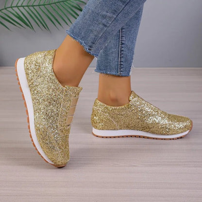 Women’s Sequin Canvas Sneakers - Casual Spring/Autumn Shoes - dellidu.com - Silver - Women’s Sequin Canvas Sneakers - Casual Spring/Autumn Shoes - 36 - Women’s Sequin Canvas Sneakers - Casual Spring/Autumn Shoes - 14:350853;200000124:200000334 - dellidu.com