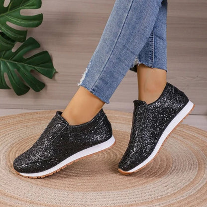 Women’s Sequin Canvas Sneakers - Casual Spring/Autumn Shoes - dellidu.com - Silver - Women’s Sequin Canvas Sneakers - Casual Spring/Autumn Shoes - 36 - Women’s Sequin Canvas Sneakers - Casual Spring/Autumn Shoes - 14:350853;200000124:200000334 - dellidu.com