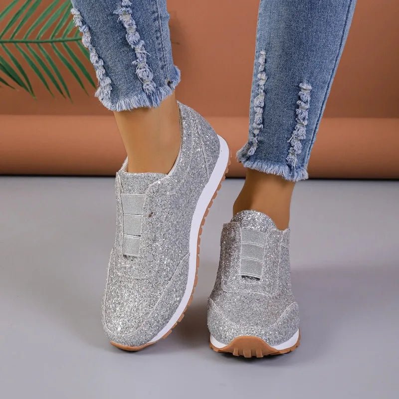 Women’s Sequin Canvas Sneakers - Casual Spring/Autumn Shoes - dellidu.com - Silver - Women’s Sequin Canvas Sneakers - Casual Spring/Autumn Shoes - 36 - Women’s Sequin Canvas Sneakers - Casual Spring/Autumn Shoes - 14:350853;200000124:200000334 - dellidu.com