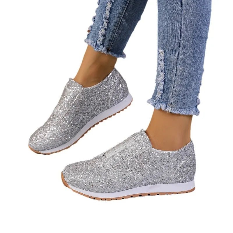 Women’s Sequin Canvas Sneakers - Casual Spring/Autumn Shoes - dellidu.com - Silver - Women’s Sequin Canvas Sneakers - Casual Spring/Autumn Shoes - 36 - Women’s Sequin Canvas Sneakers - Casual Spring/Autumn Shoes - 14:350853;200000124:200000334 - dellidu.com