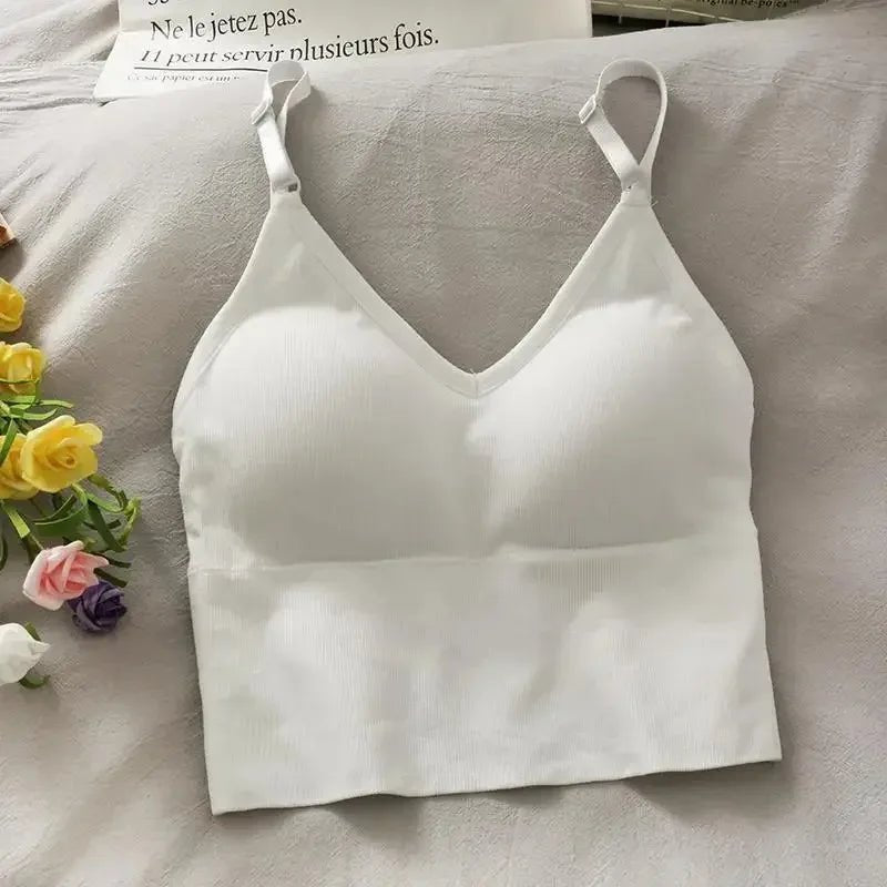 Women's Sexy Tank Top with Built - in Bra - Crop Camisole - dellidu.com - White - Women's Sexy Tank Top with Built - in Bra - Crop Camisole - One Size - Women's Sexy Tank Top with Built - in Bra - Crop Camisole - 14:771#White;5:200003528 - dellidu.com