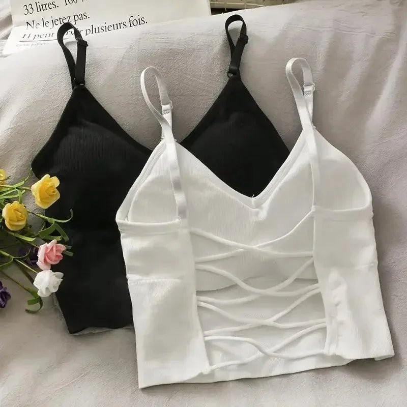 Women's Sexy Tank Top with Built - in Bra - Crop Camisole - dellidu.com - White - Women's Sexy Tank Top with Built - in Bra - Crop Camisole - One Size - Women's Sexy Tank Top with Built - in Bra - Crop Camisole - 14:771#White;5:200003528 - dellidu.com